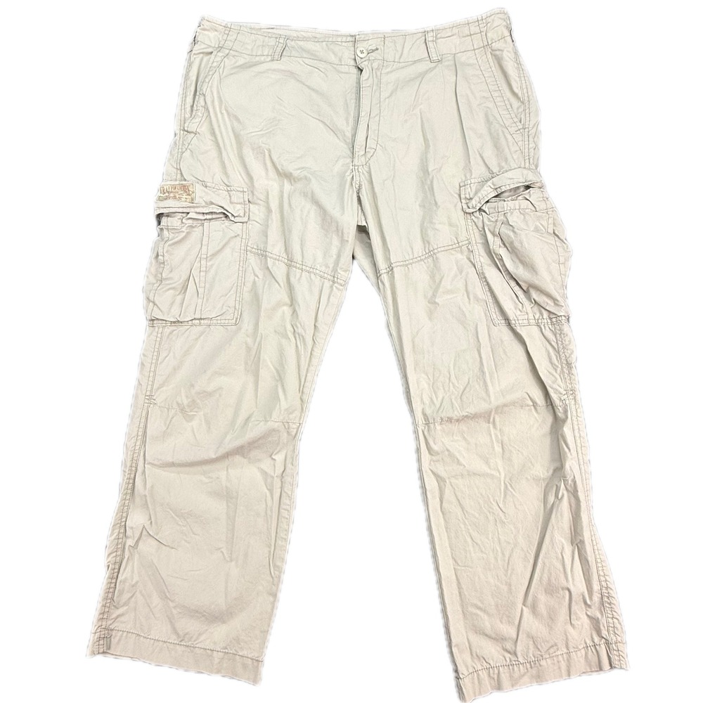 Polo Jeans Co Ralph Lauren Cargo Pants Men 42x30 Beige Khaki Cotton Utility